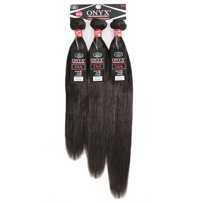 Onyx Brazilian Virgin Remi Human Hair Weave - 7AA TRIPLE BUNDLE STRAIGHT 14/16/20"