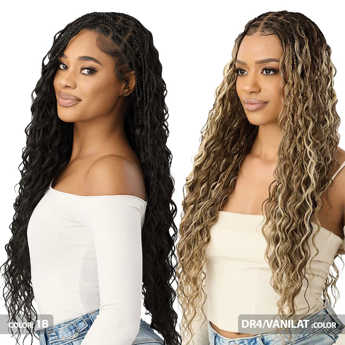 Outre 100% Full Hand Tied Glueless HD Whole Lace Wig - BOHO MERMAID BOX BRAID 32" - Image 2