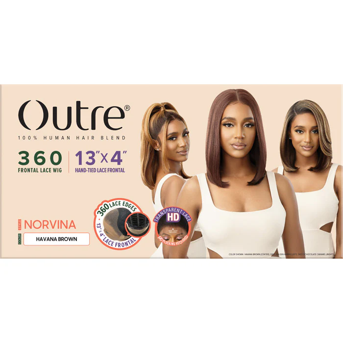 Outre 100% Human Hair Blend HD 360 Edge 13X4 Lace Front Wig - NORVINA - Image 7