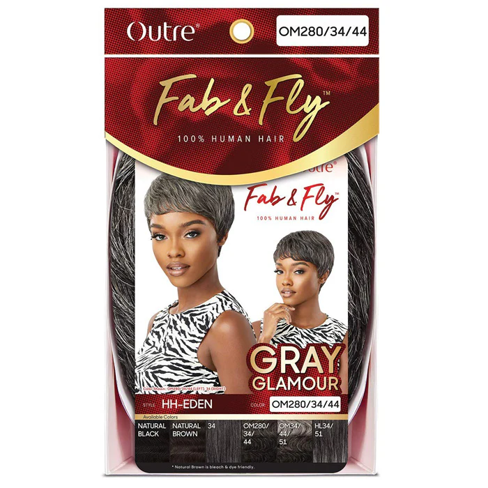 Outre 100% Human Hair Fab & Fly Gray Glamour Full Cap Wig - HH-EDEN - Image 4