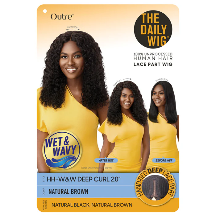 Outre The Daily Wig 100% Unprocessed Human Hair Lace Part Wet & Wavy Wig - DEEP CURL 20 - Image 4