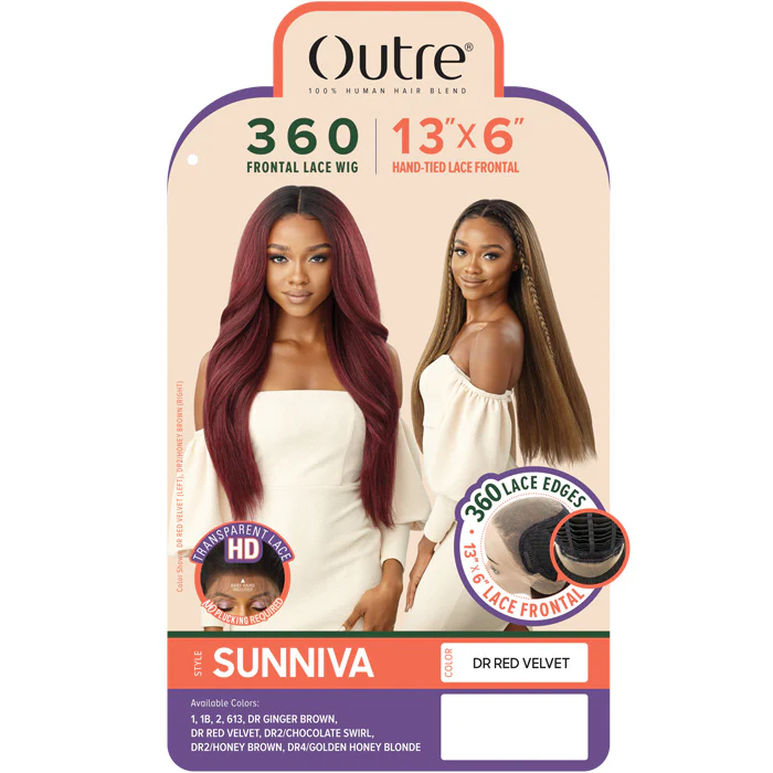 Outre 360 Frontal Lace 100% Human Hair Blend 13X6 HD Lace Front Wig - SUNNIVA - Image 6
