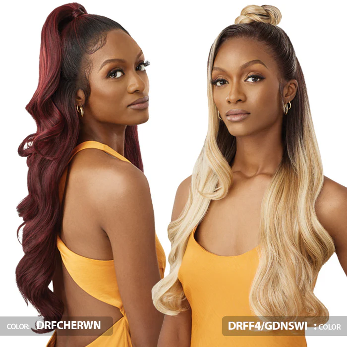 Outre Airtied Human Hair Blend Glueless 100% Fully Hand-Tied 13X6 HD Lace Front Wig - HHB-GLAM WAVES 28" - Image 2