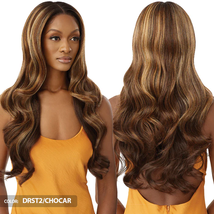 Outre Airtied Human Hair Blend Glueless 100% Fully Hand-Tied 13X6 HD Lace Front Wig - HHB-GLAM WAVES 28" - Image 4