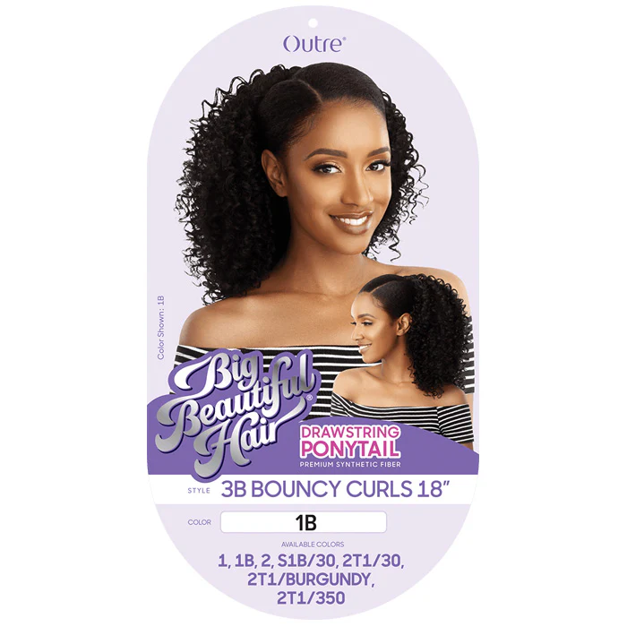 Outre Big Beautiful Hair Drawstring Ponytail 3B BOUNCY CURLS 18" - Image 5