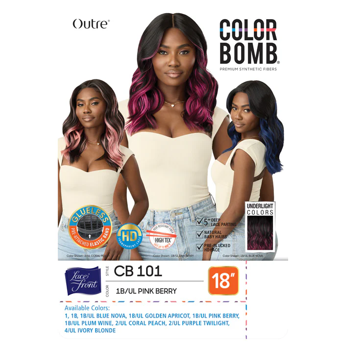 Outre Color Bomb Glueless HD Lace Front Wig - CB 101 - Image 7