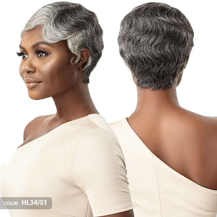 Outre 100% Human Hair Full Cap Wig Gray Glamour - HH-MARINETTE - Image 3