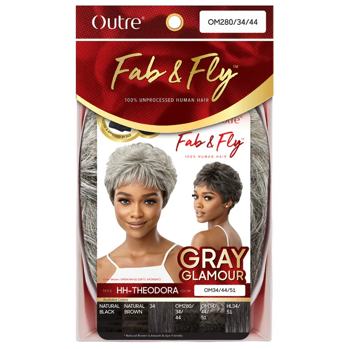 Outre Fab & Fly 100% Human Hair Full Cap Wig Gray Glamour - THEODORA - Image 5