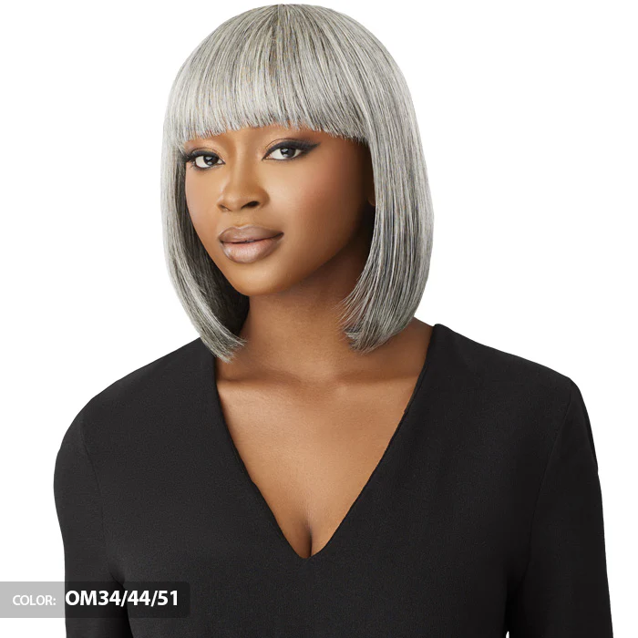 Outre Fab & Fly 100% Human Hair Gray Glamour Full Wig - HH-DERIA - Image 2