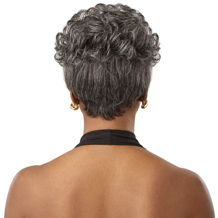 Outre Fab & Fly 100% Human Hair Gray Glamour Full Wig - HH-JOAN - Image 4