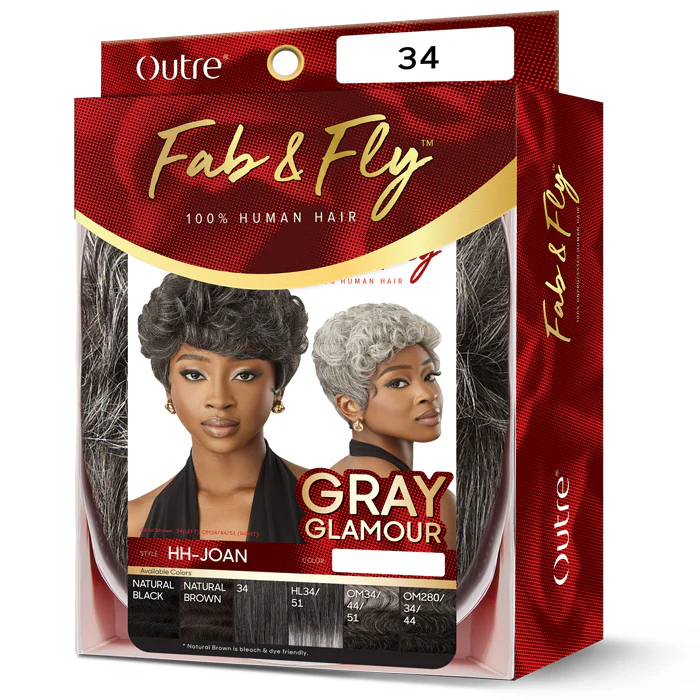 Outre Fab & Fly 100% Human Hair Gray Glamour Full Wig - HH-JOAN - Image 5
