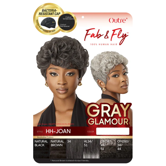 Outre Fab & Fly 100% Human Hair Gray Glamour Full Wig - HH-JOAN - Image 6
