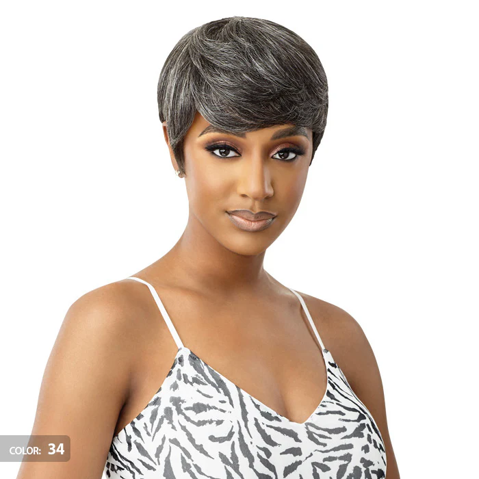 Outre Fab & Fly Gray Glamour 100% Human Hair Full Wig - HH-ASHA - Image 2