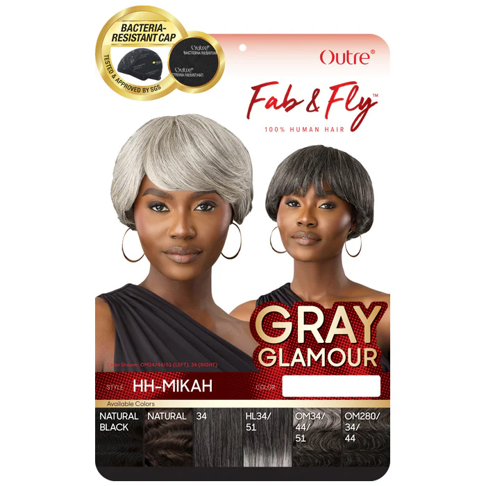 Outre Fab & Fly Gray Glamour 100% Human Hair Full Wig - HH-MIKAH - Image 4