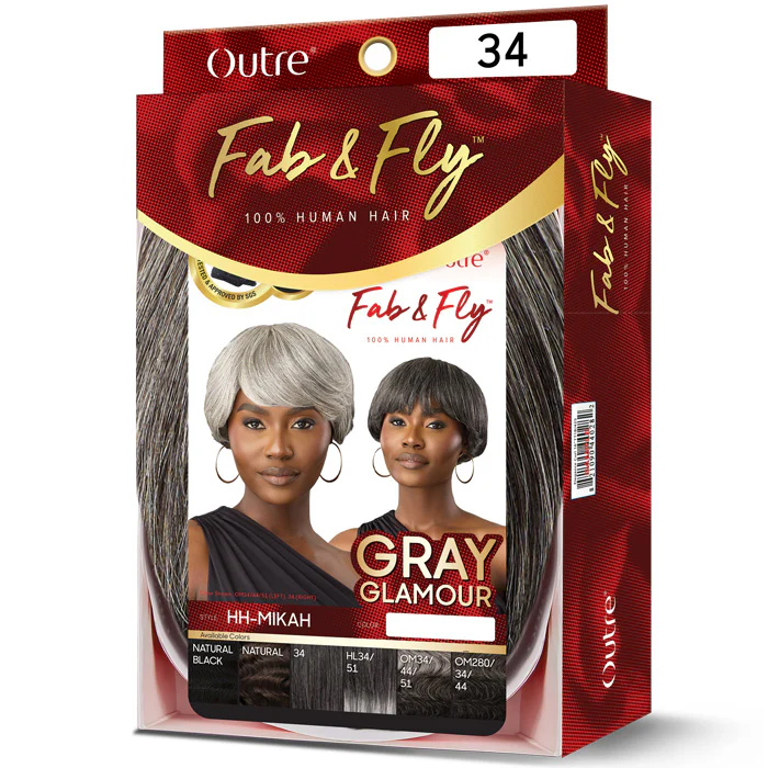 Outre Fab & Fly Gray Glamour 100% Human Hair Full Wig - HH-MIKAH - Image 5