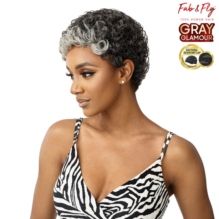 Outre Fab & Fly Gray Glamour 100% Human Hair Wig - HH-DINA - Image 3