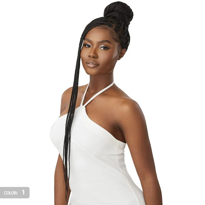 Outre Glueless 100% Fully Hand-Tied Pre-Braided HD Transparent Whole Lace Wig - KNOTLESS BOX BRAIDS 36" - Image 2