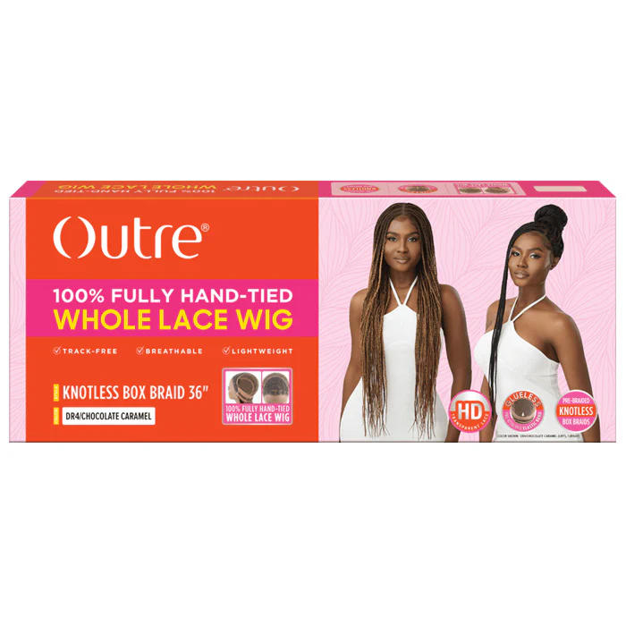Outre Glueless 100% Fully Hand-Tied Pre-Braided HD Transparent Whole Lace Wig - KNOTLESS BOX BRAIDS 36" - Image 5