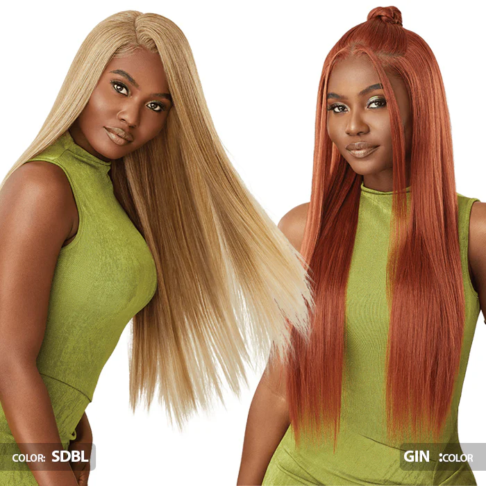 Outre Glueless 6x5 Pre-Cut Lace Closure Wig - HHB-SLEEK YAKI 30" - 100% Human Hair Blend - Image 3
