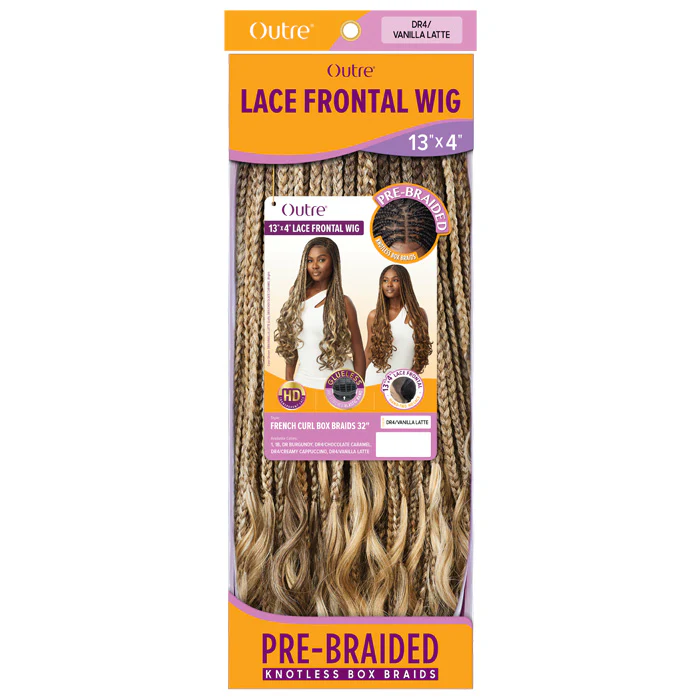Outre Glueless Hand-Tied Pre-Braided 13X4 HD Lace Front Wig - FRENCH CURL BOX BRAID 32" - Image 5