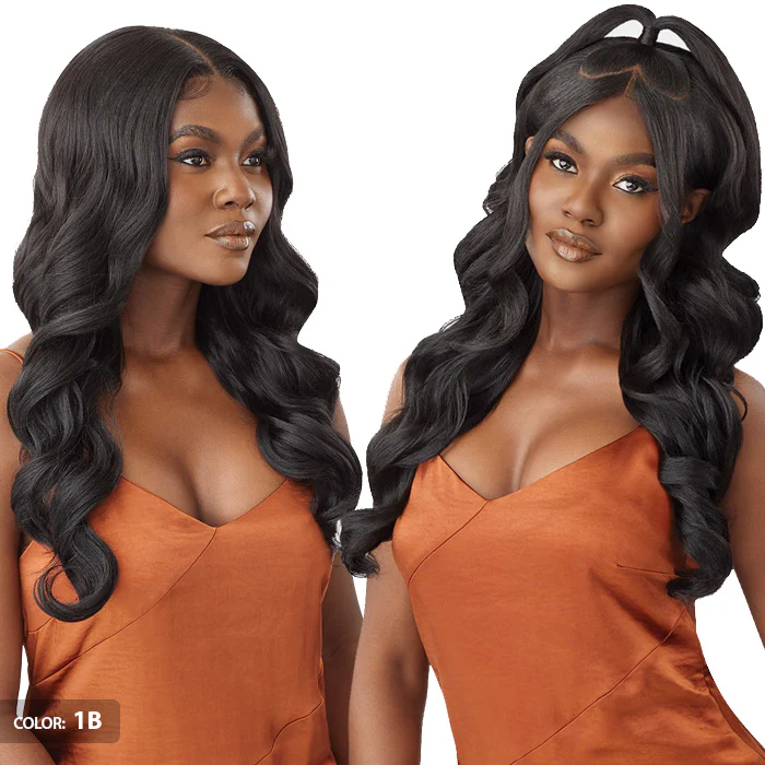 Outre Glueless Human Hair Blend 5X5 HD Lace Frontal Closure Wig - HHB-BODY CURL 24 - Image 3