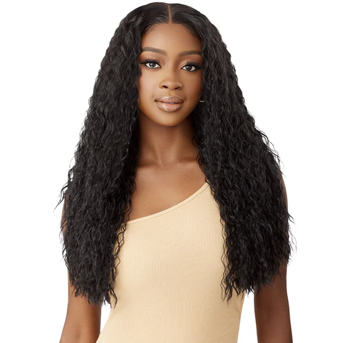 Outre Glueless Human Hair Blend 5X5 HD Lace Frontal Closure Wig - HHB-PERUVIAN WATER WAVE 24