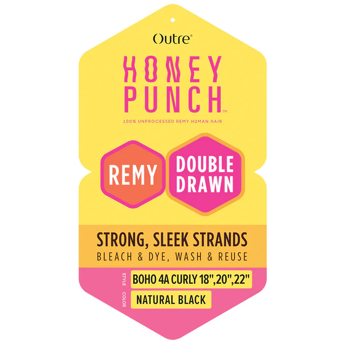Outre Honey Punch 100% Unprocessed Remy Human Hair Weave - BOHO 4A CURLY MULTI - Image 2