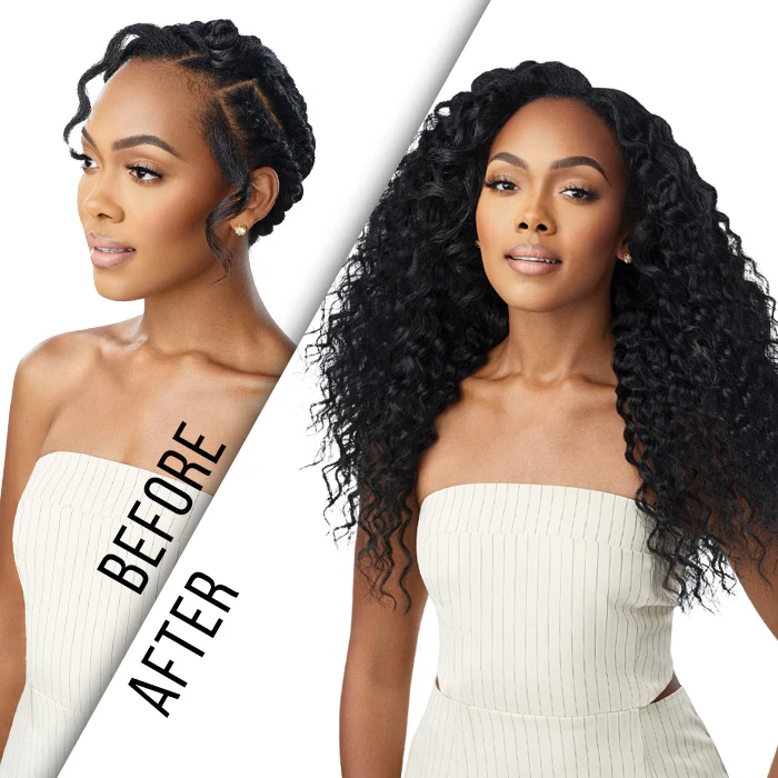 Outre Human Hair Blend Big Beautiful Hair Clip In Weave 9 PCS - PERUVIAN WAVE 18" - Image 4