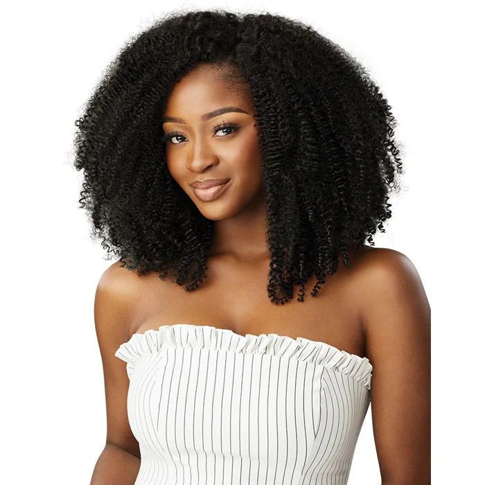 Outre Human Hair Blend Big Beautiful Hair Clip In Weave 9 PCS - SPRINGY AFRO 10"