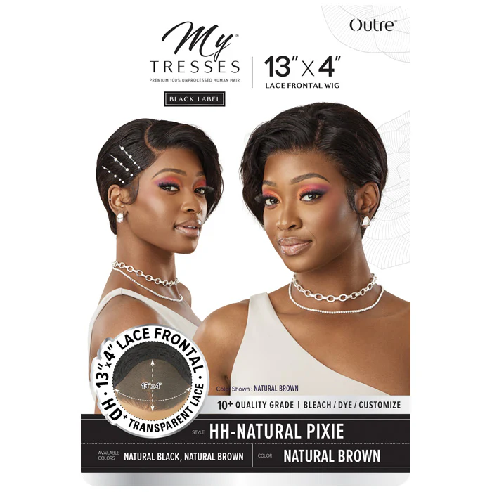 Outre My Tresses Black Label Premium 100% Unprocessed Human Hair 13x4 HD Lace Front Wig - HH-NATURAL PIXIE - Image 4