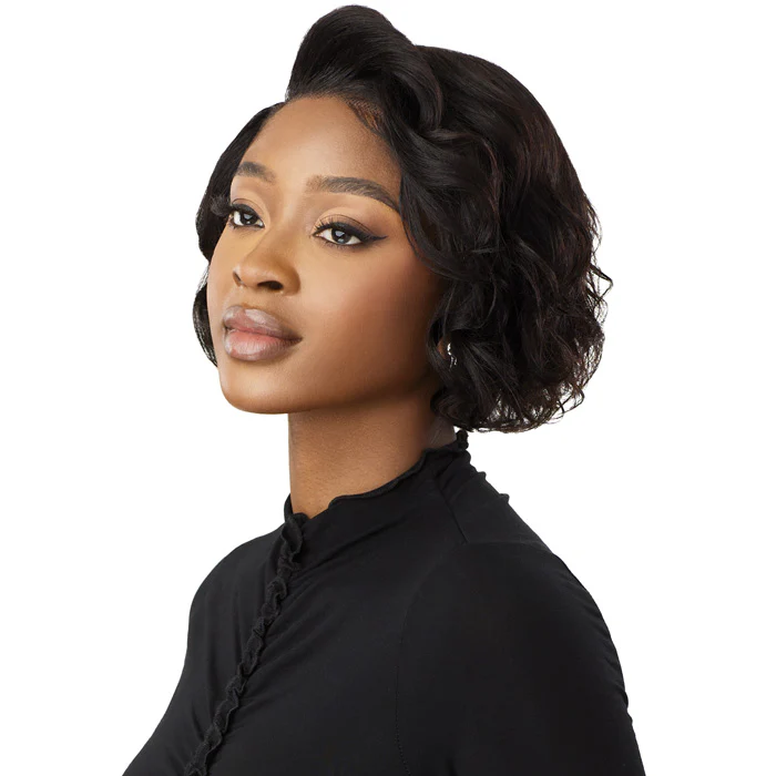 Outre My Tresses Black Label Premium 100% Unprocessed Human Hair HD 13x4 Lace Front Wig - HH-VIRGIN WAVY BOB 10" - Image 3
