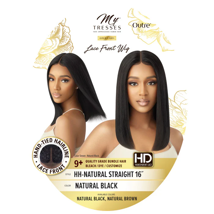 Outre My Tresses Gold Label 100% Unprocessed Human Hair HD Lace Front Wig - HH-NATURAL STRAIGHT 16" - Image 5