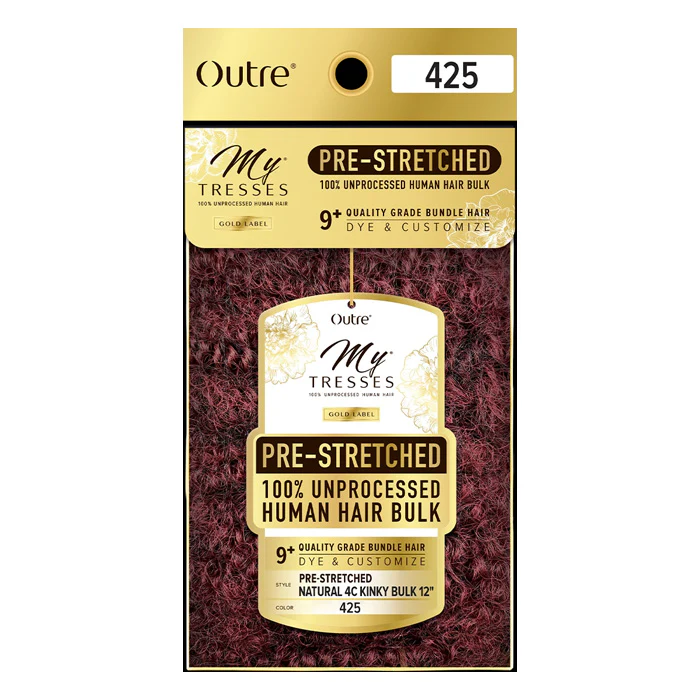 Outre Mytresses Gold Label 100% Unprocessed Human Hair Braid - PRE-STRETCHED NATURAL 4C KINKY BULK 12