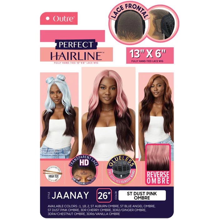 Outre Perfect Hairline Glueless 13x6 HD Lace Front Wig - JAANAY - Reverse Ombre - Image 5