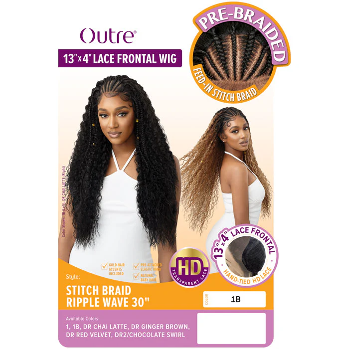 Outre Pre-Braided 13x4 HD Lace Frontal Wig - STITCH BRAID RIPPLE WAVE 30" - Image 4