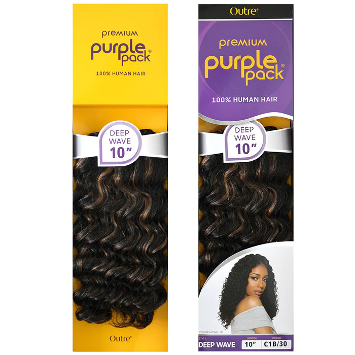Outre Premium Purple Pack 100% Human Hair Weave - DEEP WAVE 12/14/18" - Image 4