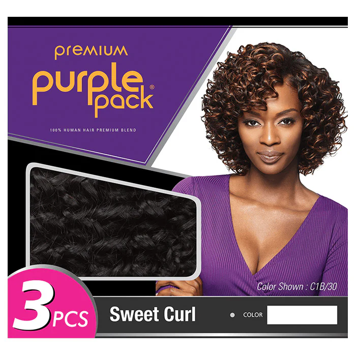 Outre Premium Purple Pack Weave 100% Human Hair Blend - SWEET CURL 3 Pcs 6-8" - Image 4