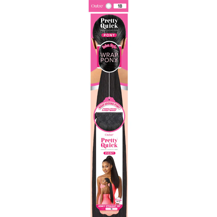 Outre Pretty Quick Pony Wrap Around Ponytail - KINKY STRAIGHT 28" - Image 3