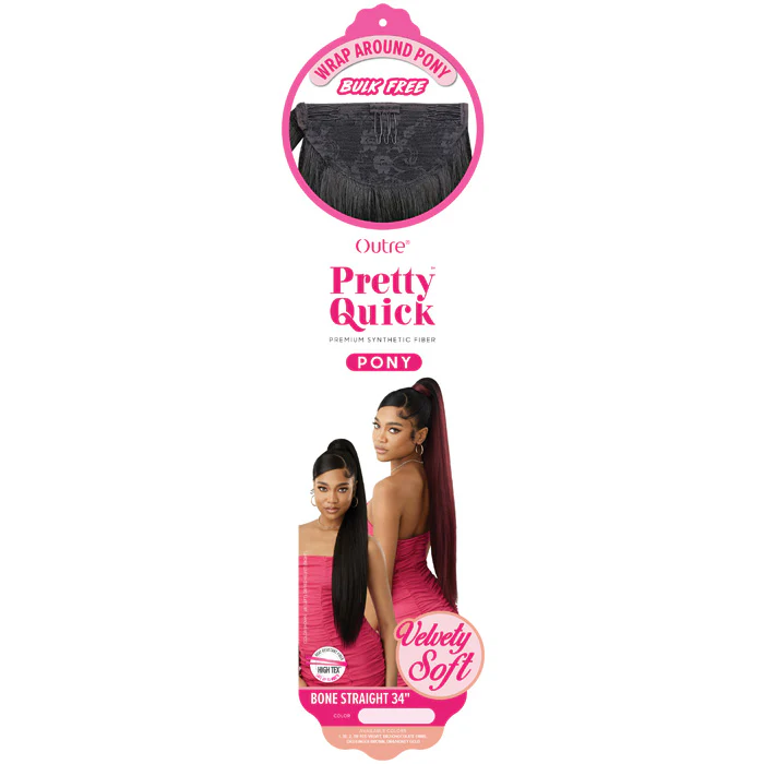Outre Pretty Quick Velvety Soft Wrap Around Ponytail - BONE STRAIGHT 34" - Image 4