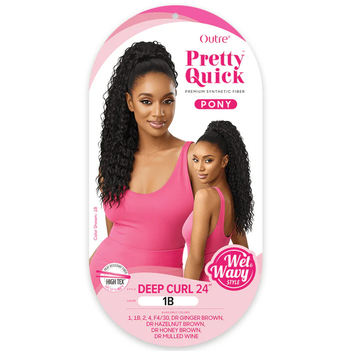 Outre Pretty Quick Wet & Wavy Drawstring Ponytail - DEEP CURL 24" - Image 5