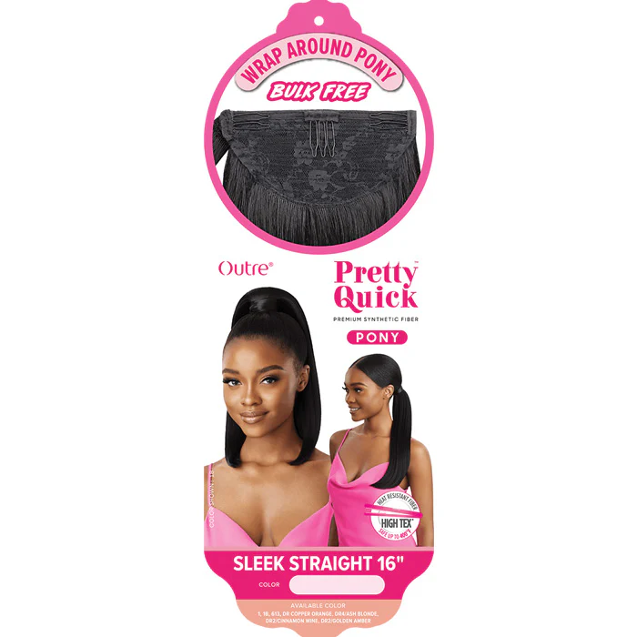 Outre Pretty Quick Wrap Around Pony Bulk Free Ponytail - SLEEK STRAIGHT 16" - Image 3