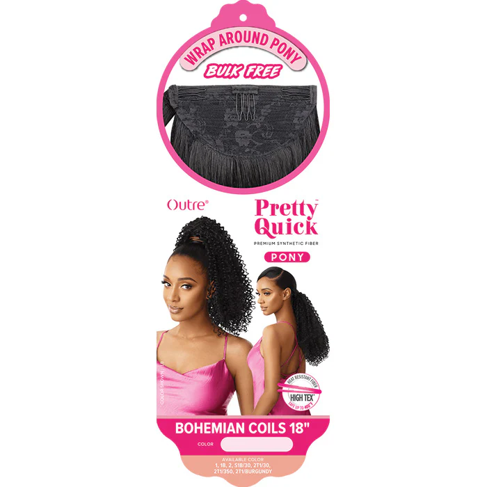 Outre Pretty Quick Wrap Around Ponytail Bulk Free - BOHEMIAN COILS 18" - Image 3