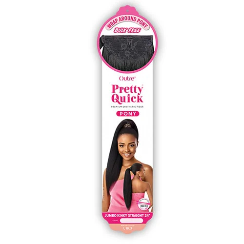 Outre Pretty Quick Wrap Around Ponytail Bulk Free - JUMBO KINKY STRAIGHT 24" - Image 4