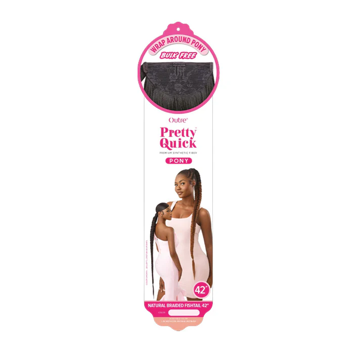 OUTRE PRETTY QUICK WRAP PONY - NATURAL BRAIDED FISHTAIL 42" - Image 4