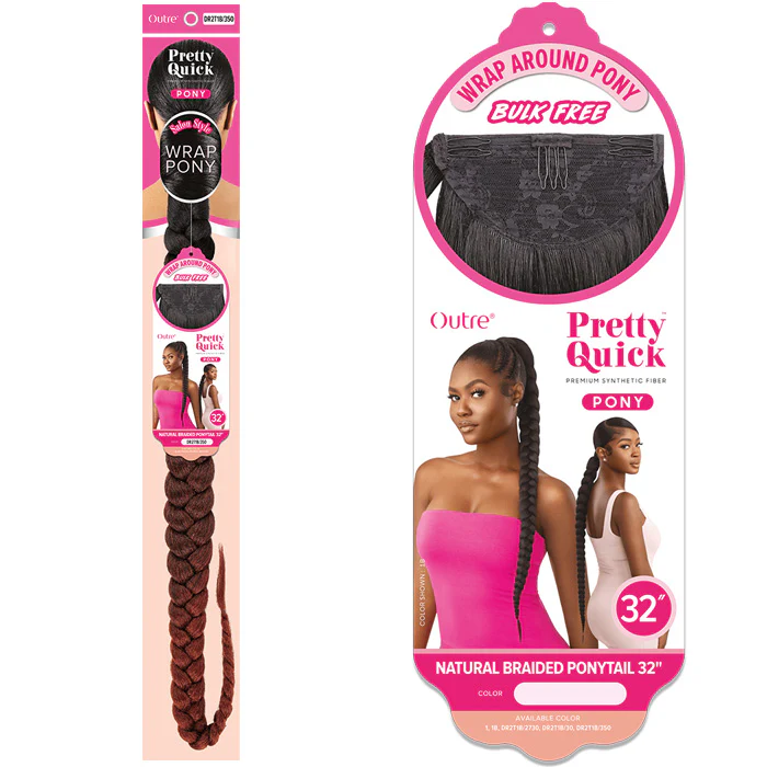 OUTRE PRETTY QUICK WRAP PONY - NATURAL BRAIDED PONYTAIL 32"/42" - Image 4