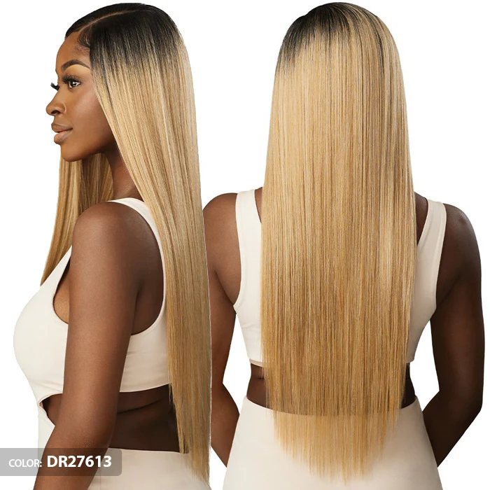 Outre Purple Pack Brazilian Boutique 100% Human Hair Blend Weave - VIRGIN SLEEK PRESSED 3 PCS 18/20/22"+CLOSURE - Image 2