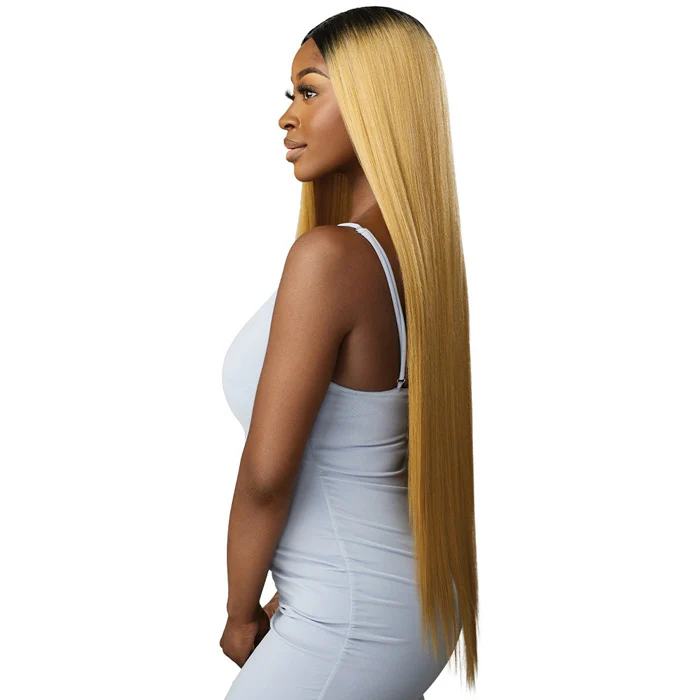 Outre Purple Pack Brazilian Boutique Human Hair Blend Weave - VIRGIN SLEEK PRESSED 4PCS (26/28/30"+ 4" lace closure) - Image 2