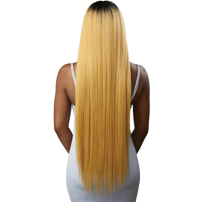Outre Purple Pack Brazilian Boutique Human Hair Blend Weave - VIRGIN SLEEK PRESSED 4PCS (26/28/30"+ 4" lace closure) - Image 3