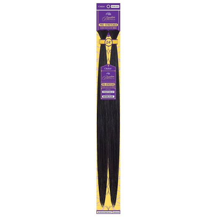 OUTRE PURPLE PACK BRAZILIAN BUNDLE 100% HUMAN HAIR BLEND BRAID - PRE STRETCHED STRAIGHT BULK - Image 2