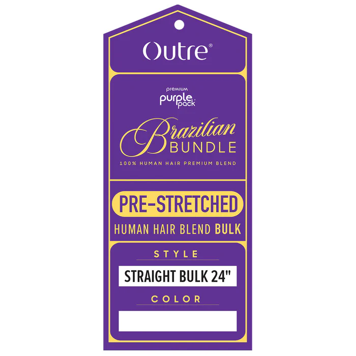 OUTRE PURPLE PACK BRAZILIAN BUNDLE 100% HUMAN HAIR BLEND BRAID - PRE STRETCHED STRAIGHT BULK - Image 4